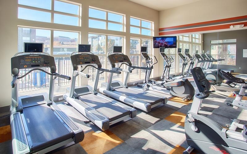 a room with exercise equipment